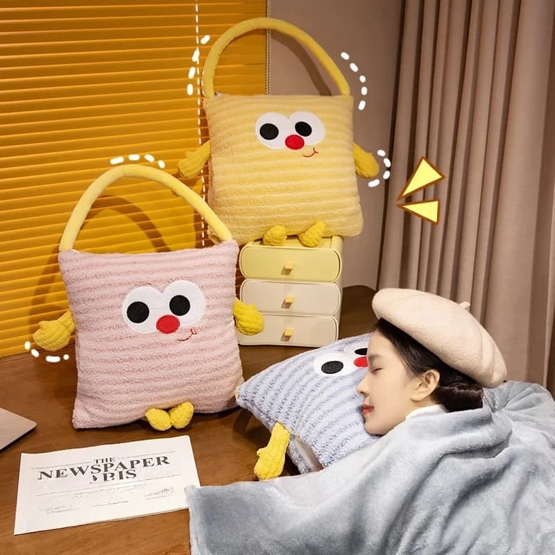 Scaldamani con coperta in peluche 3 in 1, consolatore caldo convertibile con animali carini per viaggi, ufficio, casa, regalo per bambini e donne