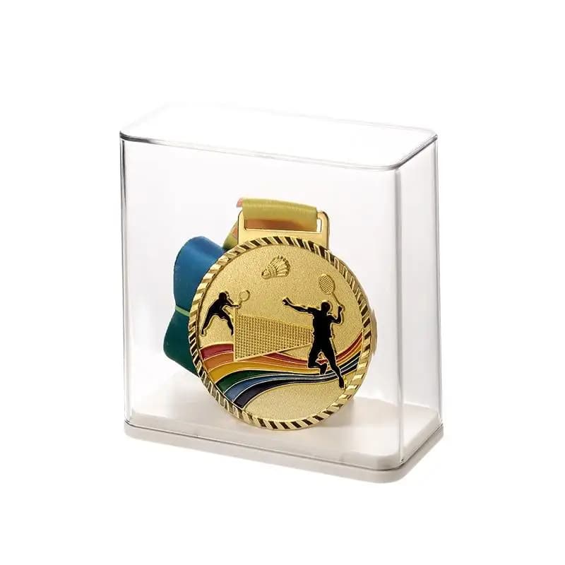 Transparent Plastic Visible Rectangular Storage Box Multi-functional Medal Individual Display Box, Stackable Tabletop