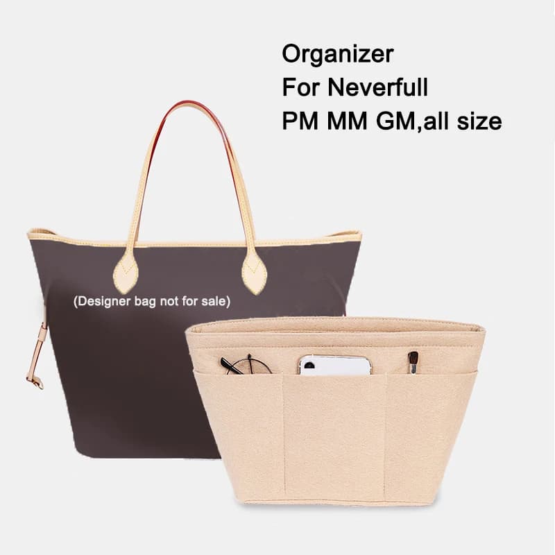 Organizer per borsa da viaggio per Neverfull PM MM GM, borsa con cerniera superiore 12 tasche per trucco borsa interna Tote Liner