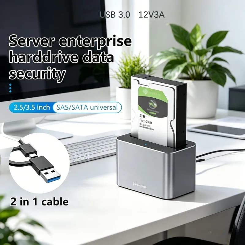 Dock universale USB 3.0 SATA per hard disk da 2,5/3,5 pollici, custodia esterna per HDD/SSD