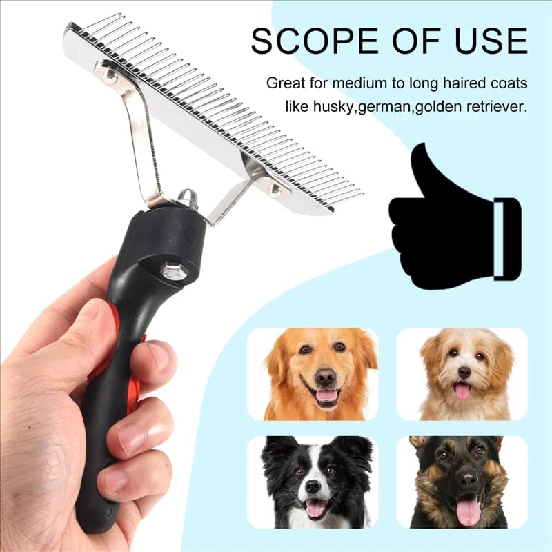 【Off-shelf】 Pettine per animali domestici Pettine rastrello extra-grande Spazzola per toelettatura Strumento per deshedding Pettine di bellezza per cani di taglia grande Golden Retriever Husky