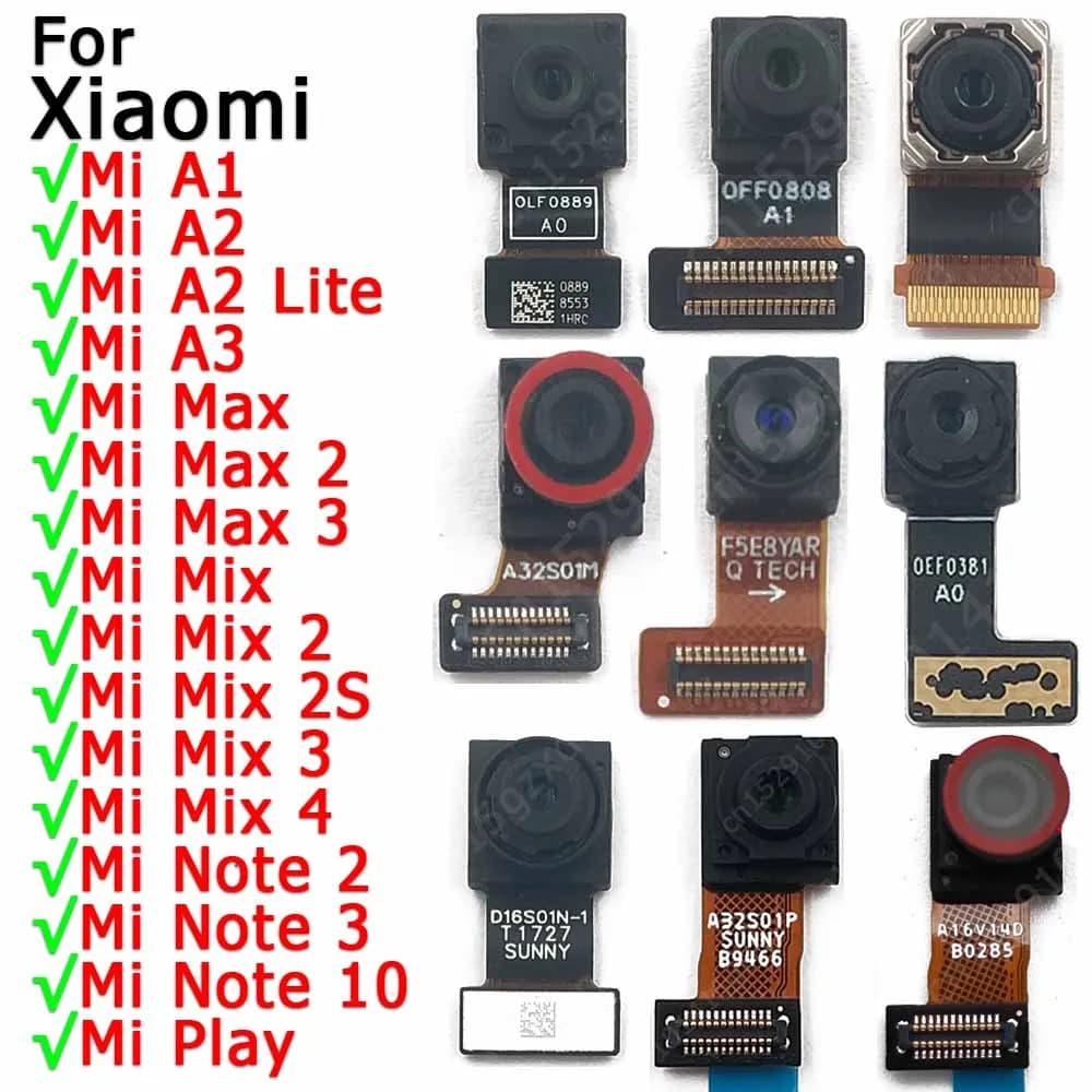 Fotocamera frontale per Xiaomi Mi Note 10 Pro Play A1 A2 Lite A3 Max 2 Mix 2S Modulo fotocamera frontale per selfie Piccoli pezzi di ricambio