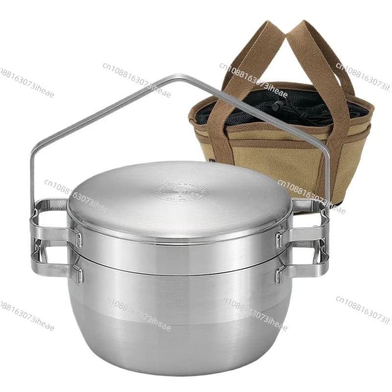 Pentola da esterno in acciaio inox rinforzato DO-25, pentola per stufati, padella multiuso da campeggio, pentola per cucinare