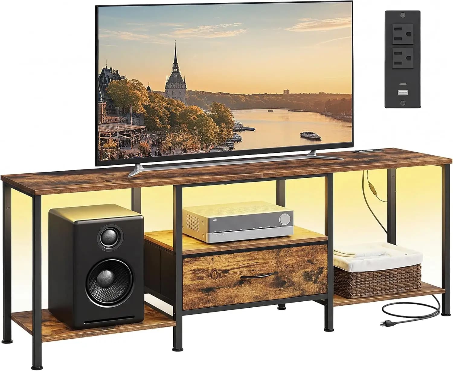 Collezione SONGMICS BELLAH - Mobile TV per televisori fino a 70 pollici, Consolle Multimediale e Centro di Intrattenimento per Soggiorno