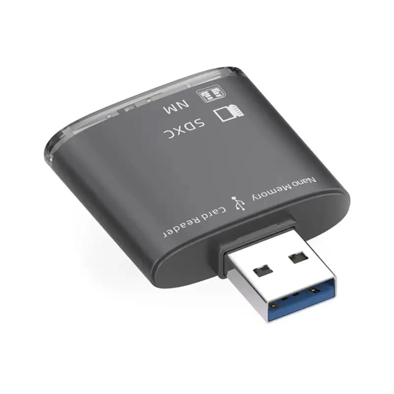 Adattatore per Scheda di Memoria Nano ABIJ per HUAWEI, da 8GB a 128GB, USB 3.0, Lettore di Schede SD SDXC, Convertitore per Laptop e PC, Grigio