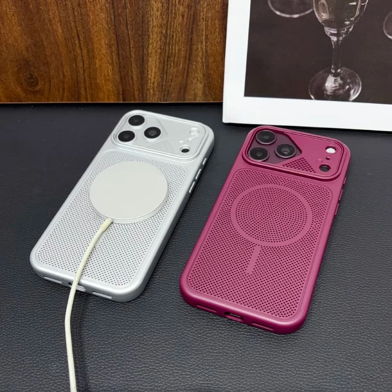For Magsafe Magnetic Wireless Charging Solid Color Matte Soft TPU+Hard PC Heat Dissipation Shockproof Phone Case For iPhone 18 17 Pro Max with Ai Camera Button Back Cover
