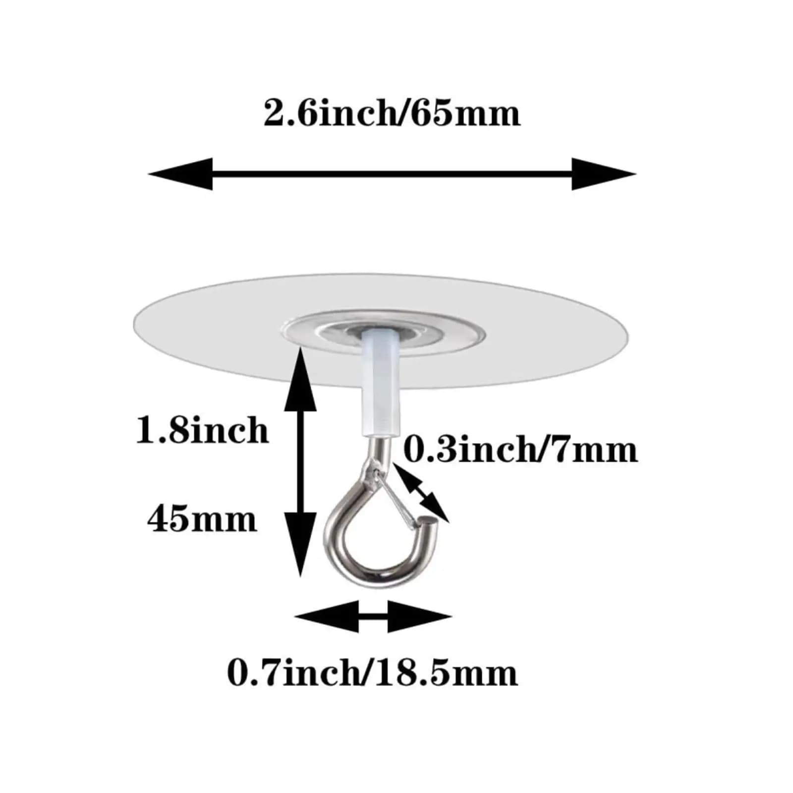 Adhesive Ceiling Hooks Sturdy Wall Mounted Hangers Removable Stick on Hooks Small Hooks to Hang for Wind Chimes