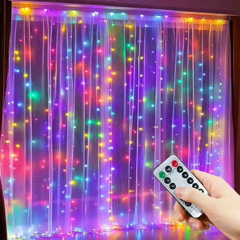 3m/6m Curtain LED String Lights USB Plug 8 Lighting Modes Fairy Lights With Remote Control Christmas Decoration for Bedroom Home