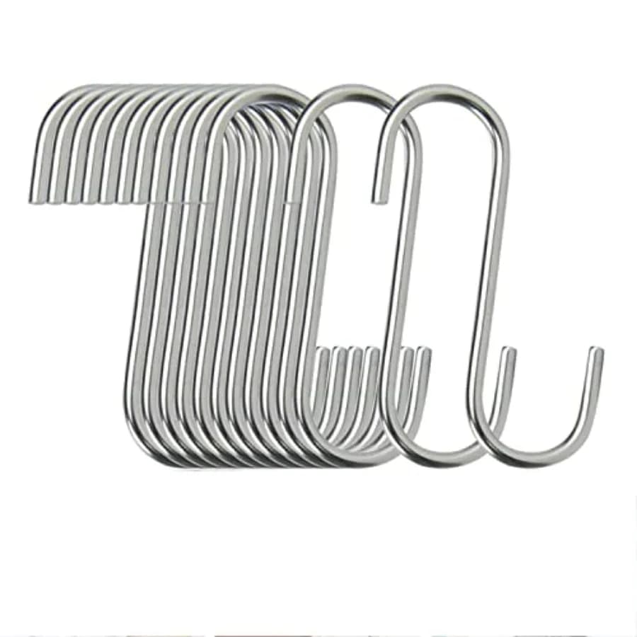 40-Pack S Hooks - Stainless Steel Heavy Duty S Hooks for Hanging pots, Pans, Plants, Coffee Mugs, Towels in Kitchen and Bathroo