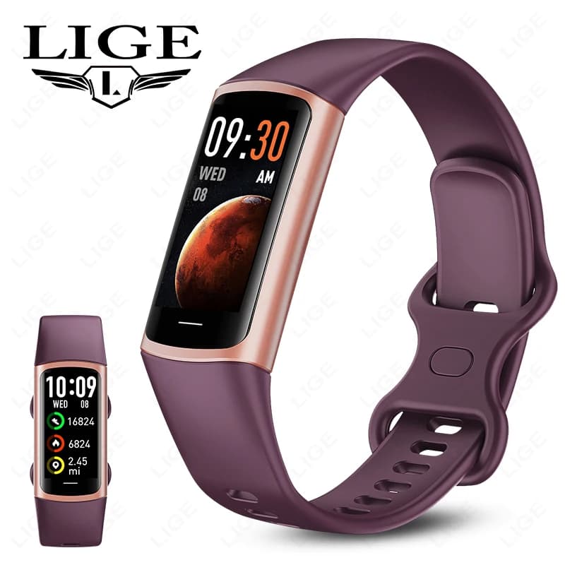 LIGE New Fashion Smartwatch Men's Temperature Monitoring Blood Oxygen Bracelet Sports Waterproof Smart Watch For Men Laides
