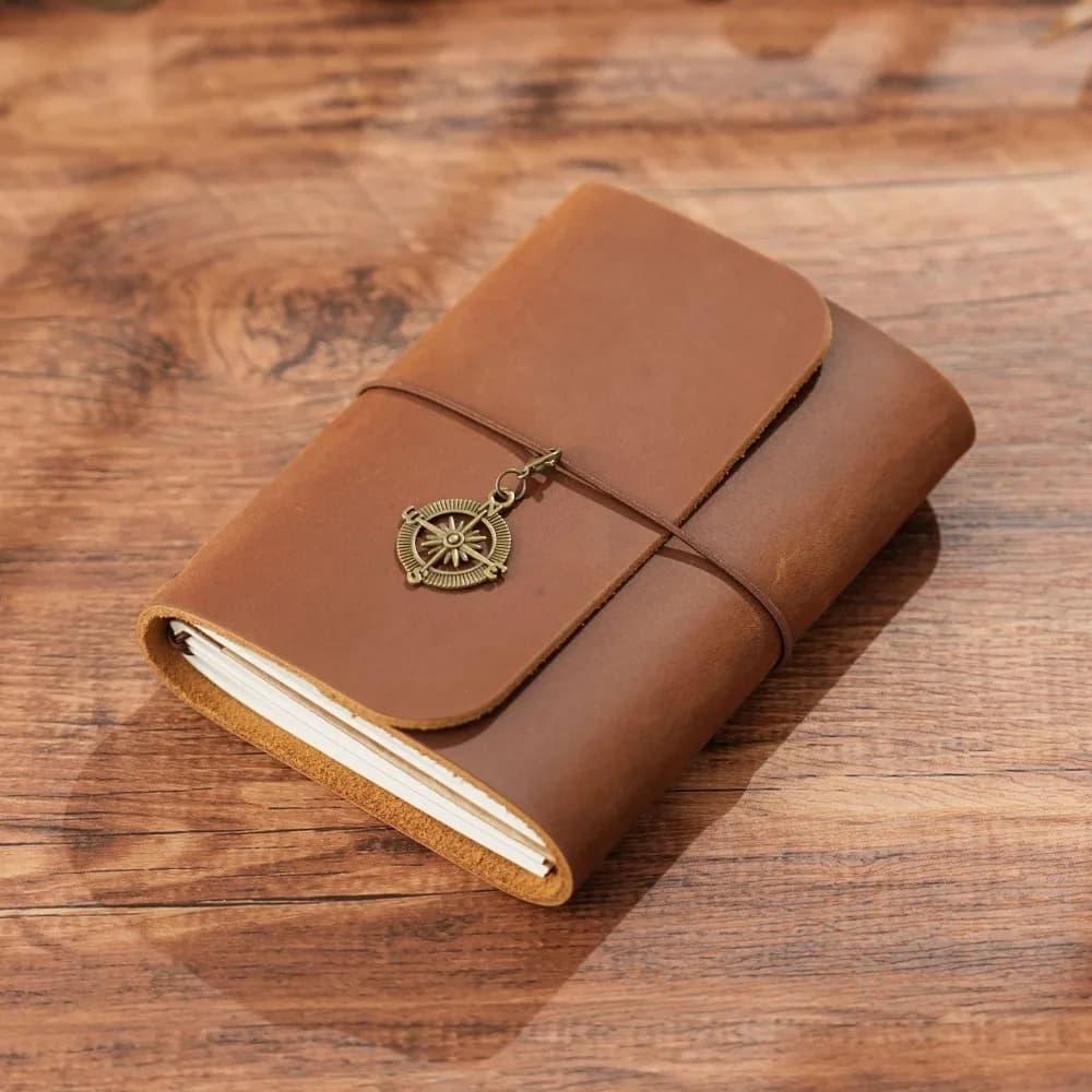 Handmade Retro Passport Travel Notebook Refillable Design Genuine Leather Sketchbook Tri-fold Loose-leaf Pages Planner