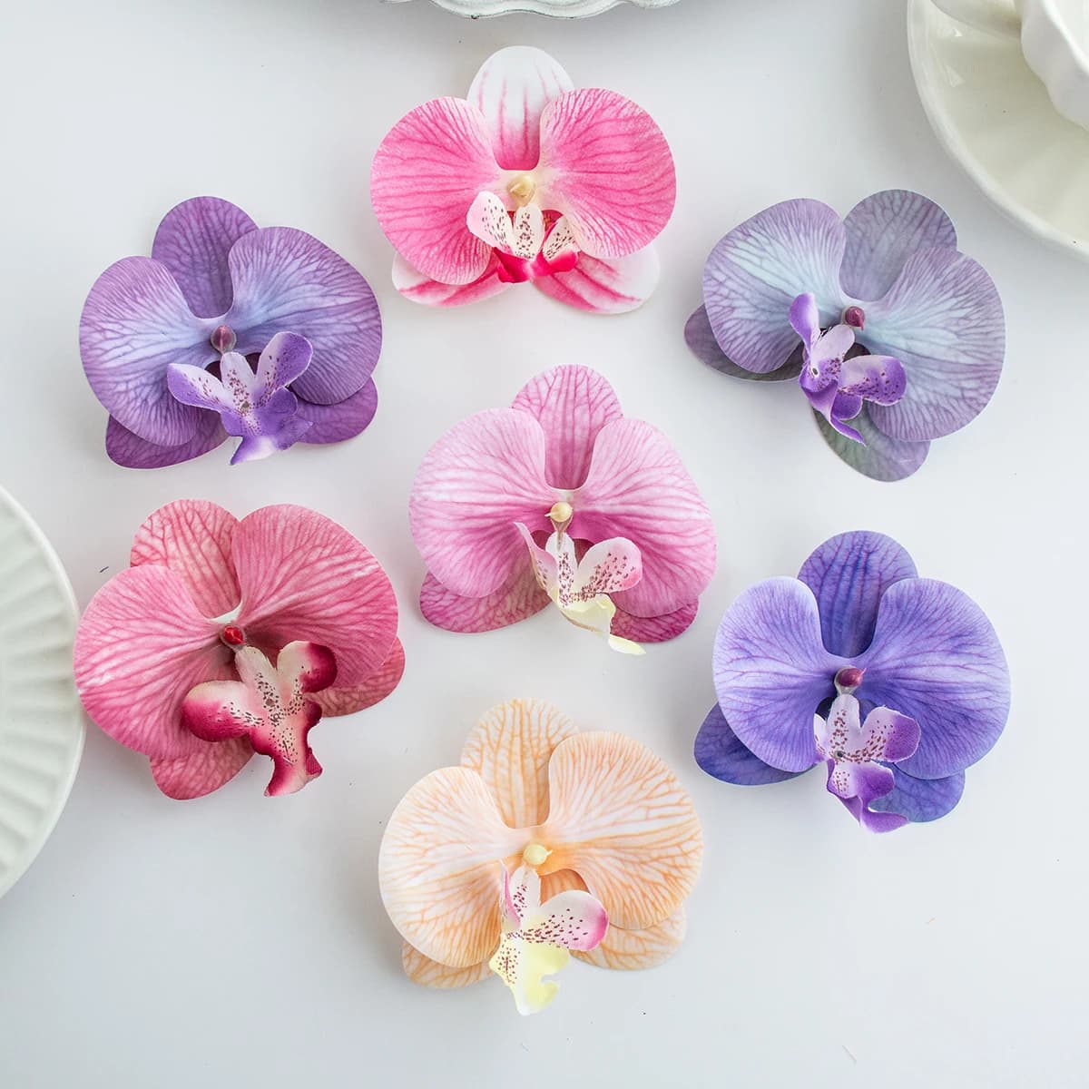 Artificial Butterflies Orchid Flowers Items Holiday Wedding Bridal Accessories Air Hair Clips DIY Gifts Scrapbooking Decorations