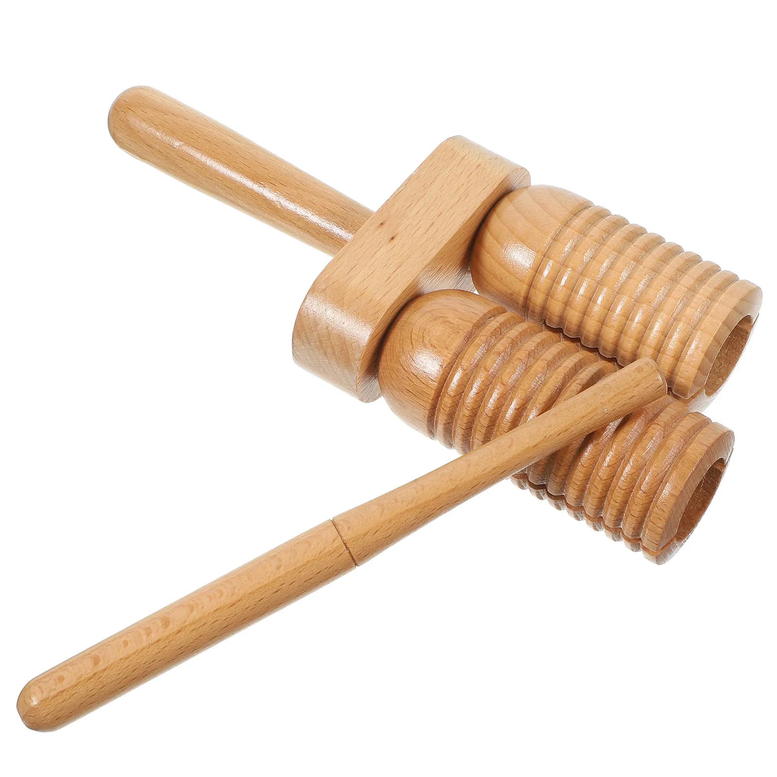 Strumento a percussione in legno, blocco ritmico Bangzi alto-basso per principianti con mazzuolo, in legno naturale robusto