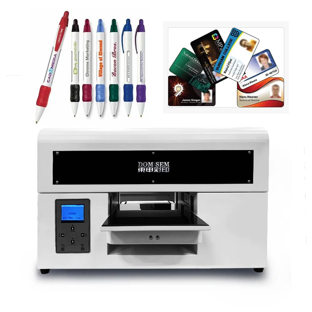 Stampante flatbed UV a getto d'inchiostro a prezzo di fabbrica A4 per macchine da negozio di stampa di carte in PVC con palline da golf con penna Stampante UV 3D