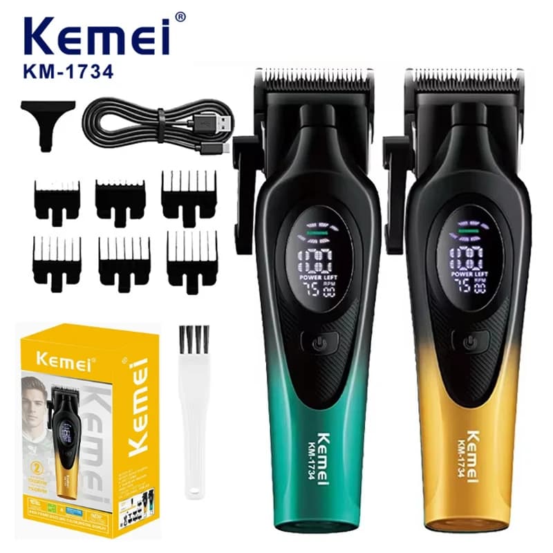 Kemei KM-1734 Wireless Professional Hair Adjuster 0mm Zero Gap for Finishing and Cutting, Electric Precision Cutting Machine