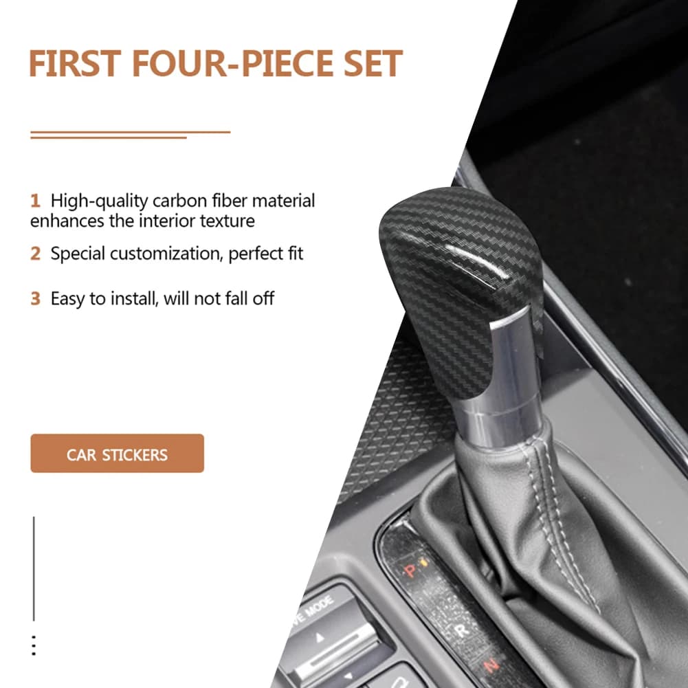 Gear Shift Knob Cover for Honda Accord Civic CRV HRV 2018-2026 Carbon Fiber Auto Gear Stick Protector Trim, Interior Modificati