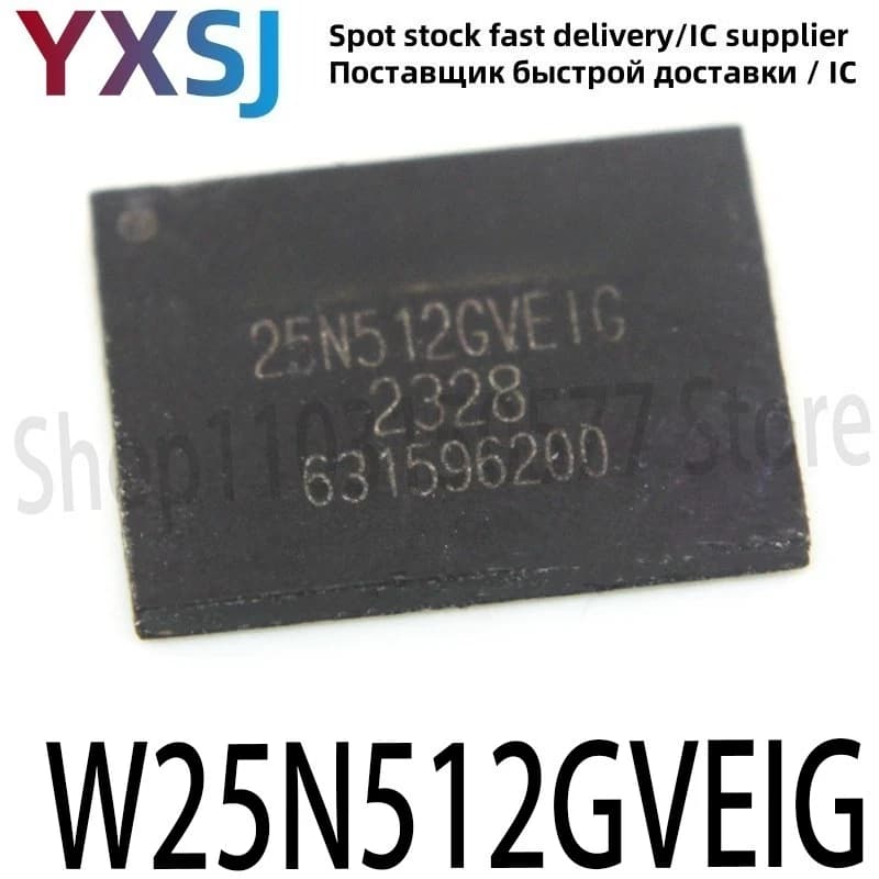 Chip di memoria FLASH W25N512GVEIG SMD WSON8 da 5 pezzi