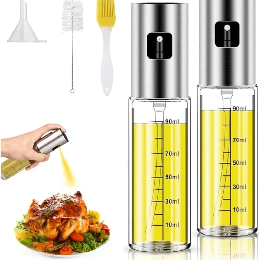 Spruzzatore di olio per cucinare Bottiglia di spruzzatore di olio d'oliva per friggitrice ad aria da cucina Cottura di insalata Grigliare Set di erogatori di olio d'oliva per arrostire