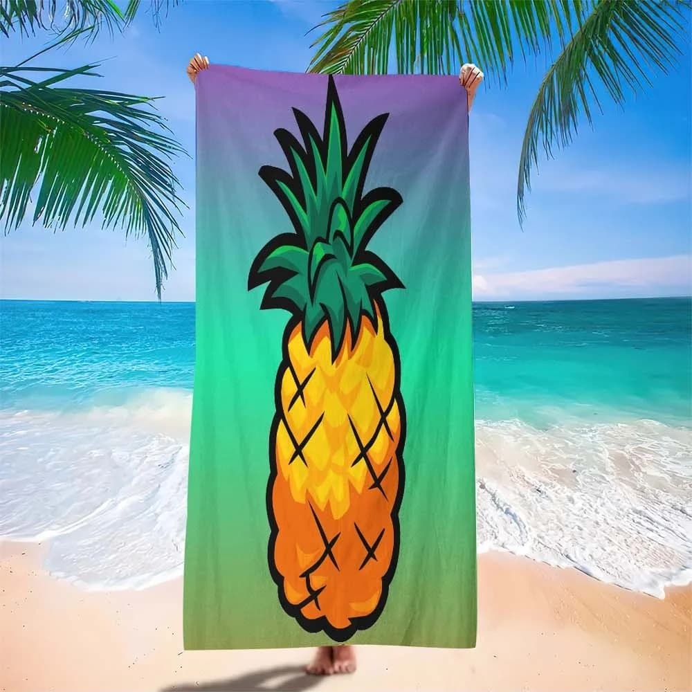 1 pezzo di sciarpa da spiaggia in microfibra - Asciugamano oversize leggero e ad asciugatura rapida con design a ananas, morbido e resistente, grande asciugamano da bagno per viaggi