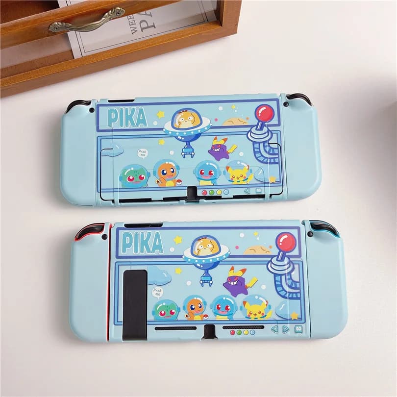Custodia protettiva in morbida pelle TPU Space Pokemon per Nintendo Switch NS Oled Joy-Con Protezione controller Custodia posteriore Cover a conchiglia