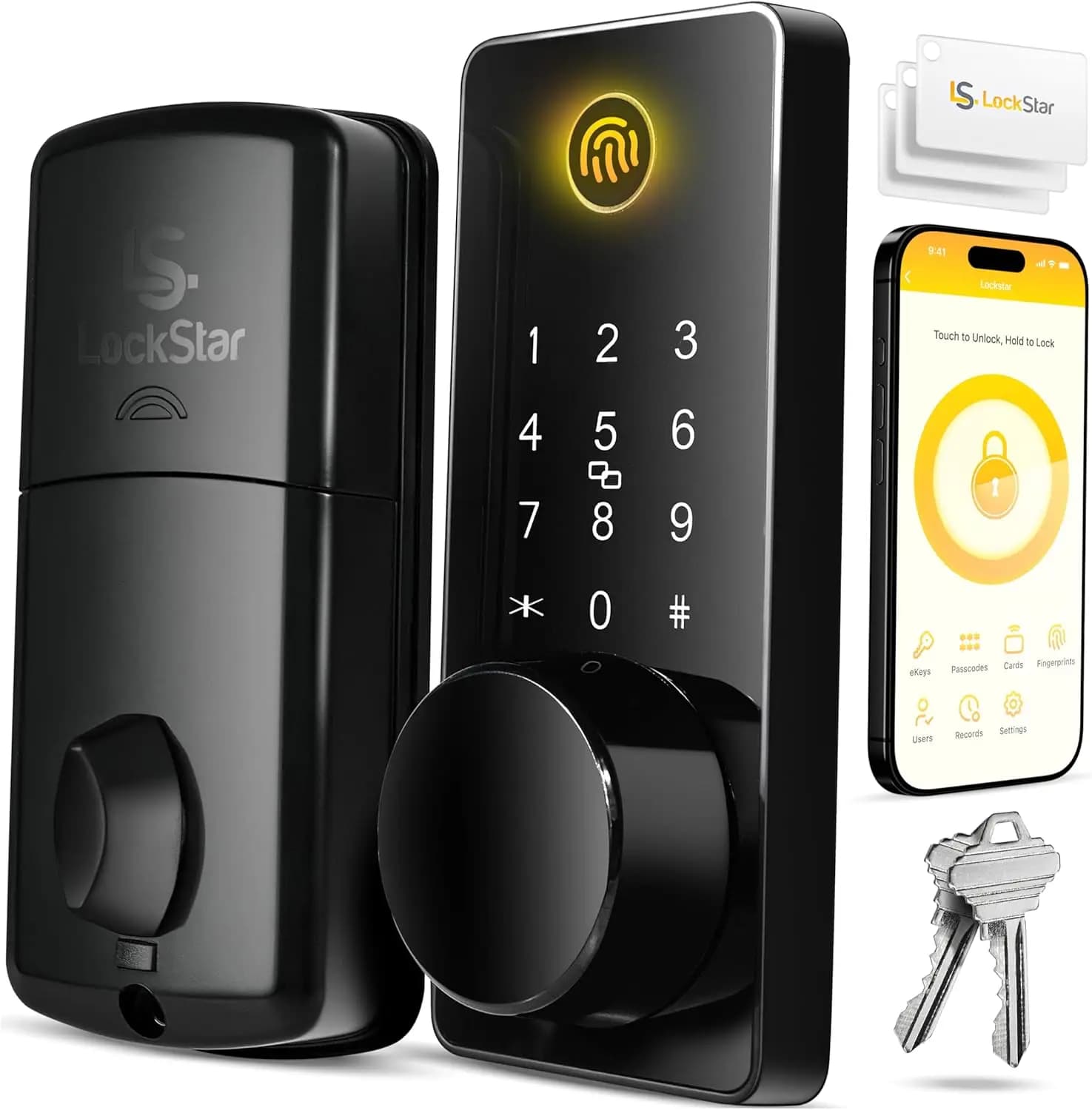 Serratura Intelligente con Accesso Senza Chiave, Impronta Digitale, Tastierino, Controllo App per Sicurezza Domestica