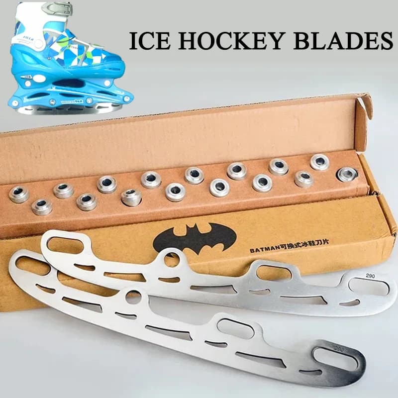 Pale per pattini da ghiaccio Lame per hockey su ghiaccio con intercambiabili per pattini a rotelle per adulti e bambini Accessori per pattinaggio su ghiaccio in acciaio inossidabile