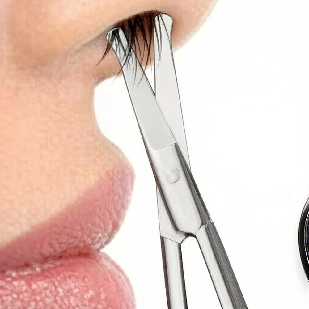 Set di 2 forbici professionali per peli del naso - Trimmer in acciaio inossidabile per barba, ciglia, peli di orecchie e naso, strumento unisex per la cura personale