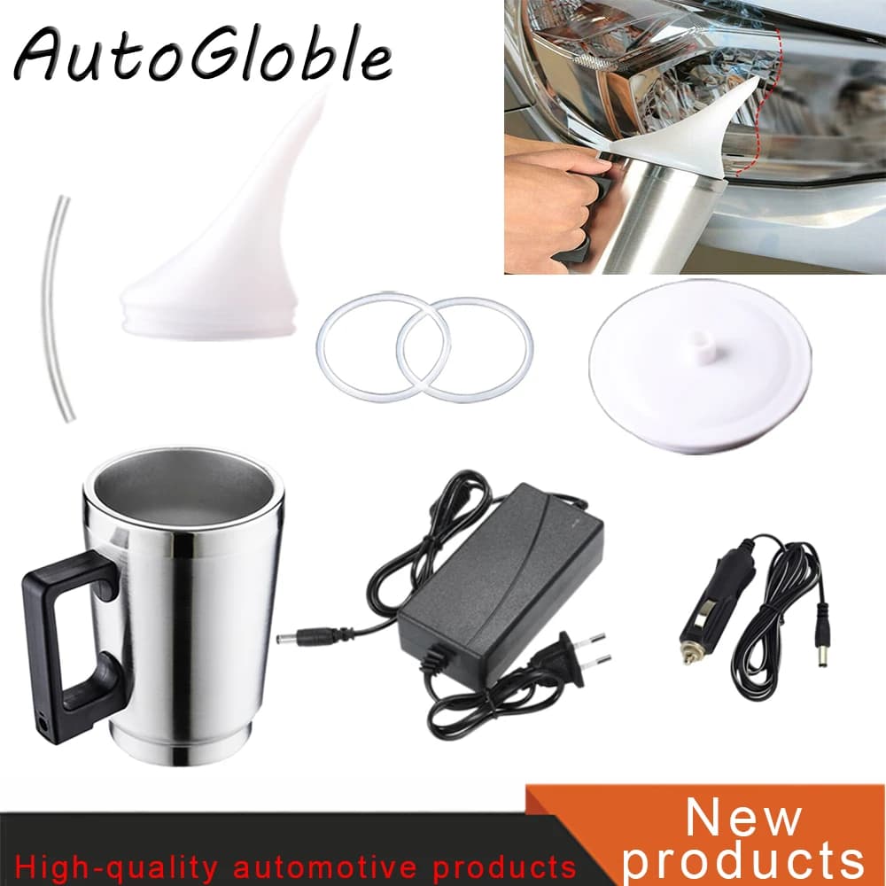 Strumento per la riparazione dei fari dell'auto Tazza di riscaldamento Strumento per la cura dei fari automobilistici Kit di strumenti per lucidare i fari Set di strumenti per tazze di riscaldamento elettrico