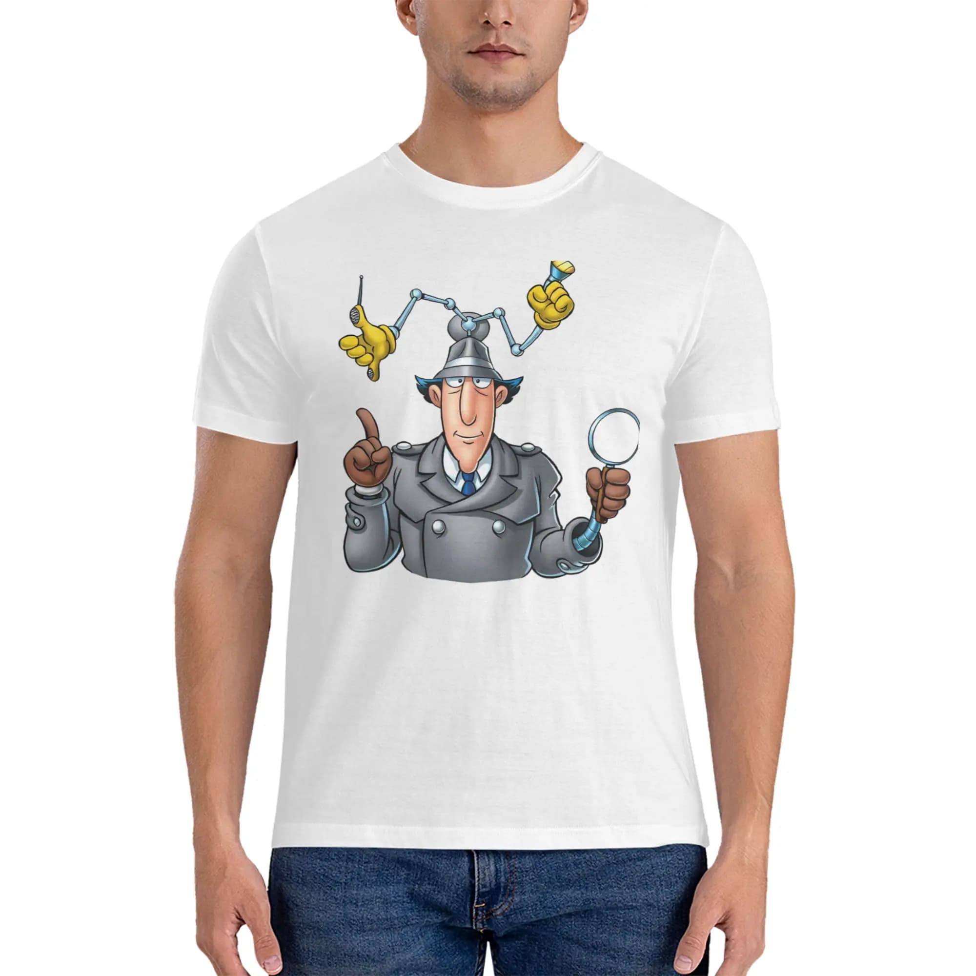 Disponibile T-shirt Inspector Gadget Shopping, T-shirt con stampa a trasferimento termico stile street giapponese