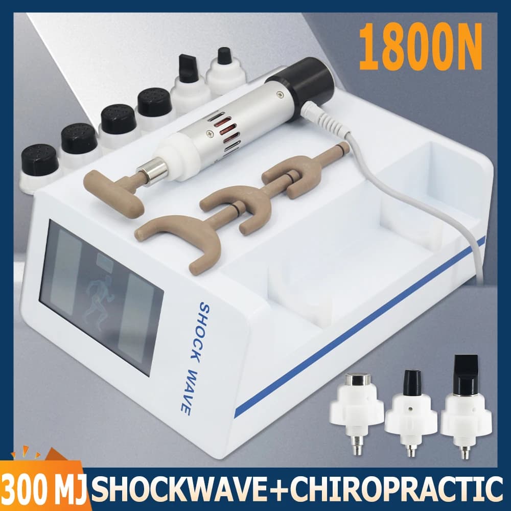 300MJ Urto Wave Therapy Machine for DE and Ginocchio Pain Treatment, Corrective Chiropractic Massage Gun 1800N 2 IN 1