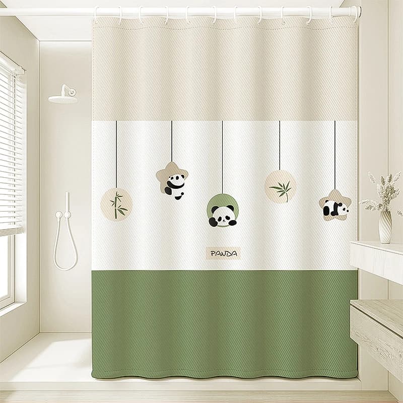 Modern Eco-Friendly Waterproof Shower Curtain Cute Digital Print Hotel Bathroom Decor High-Quality Luxury Design