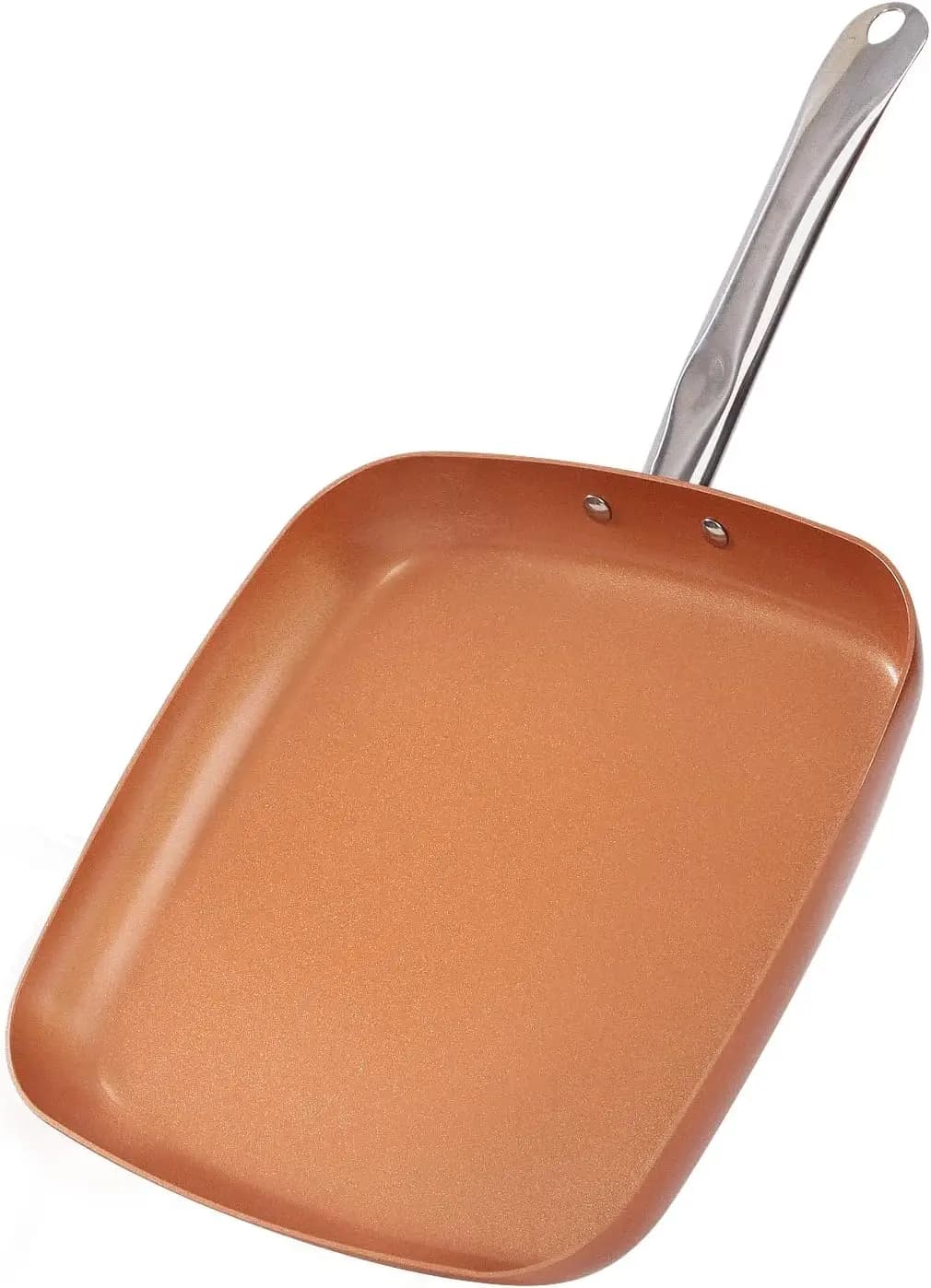 Anti-adhesive 12-inch Copper with Ceramic Coating, Fit for Oven and Dishwasher, PFOA-free, for All Types of Stoves