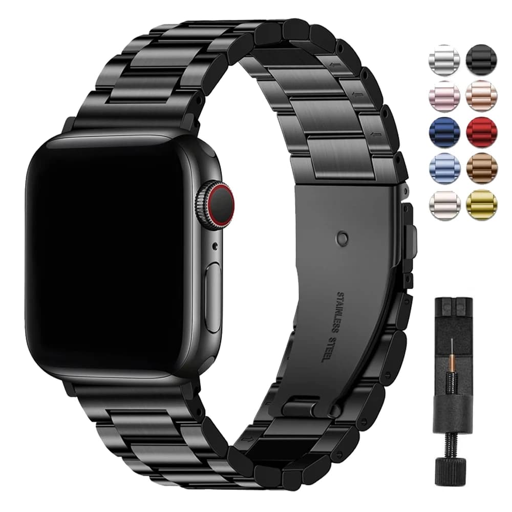 Correa classica in acciaio inossidabile per apple watch 10 46mm 42mm cinturino Ultra 2 49mm 9 8 7 6 5 4 se 45mm 44mm 41mm 40mm 3 38mm cinturino