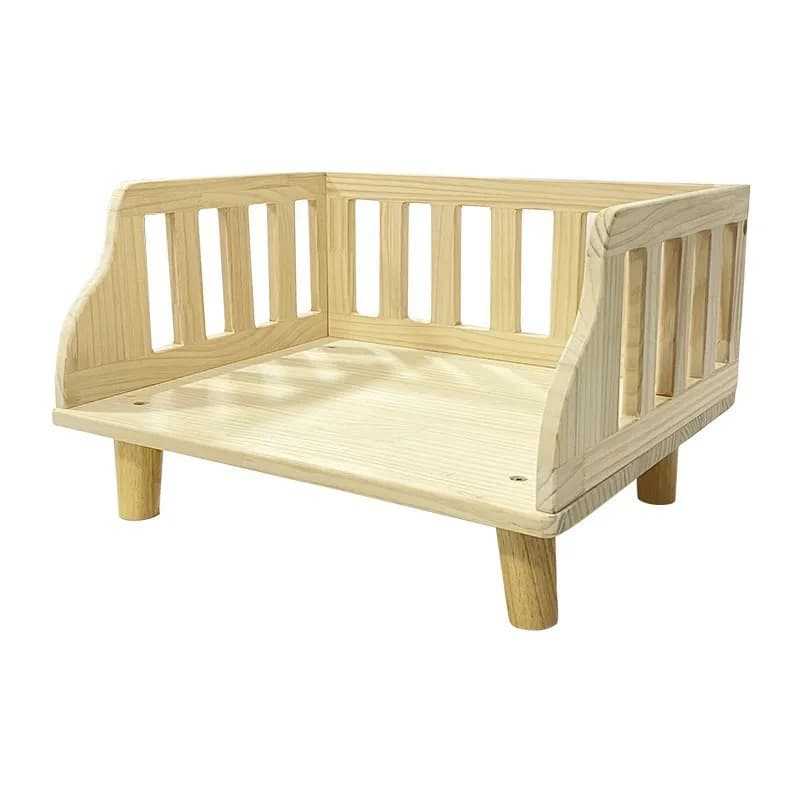 Solid Wood Pet Bed All-Season Removable Washable Dog House for Small Dogs Teddy Bichon Frise Indoor
