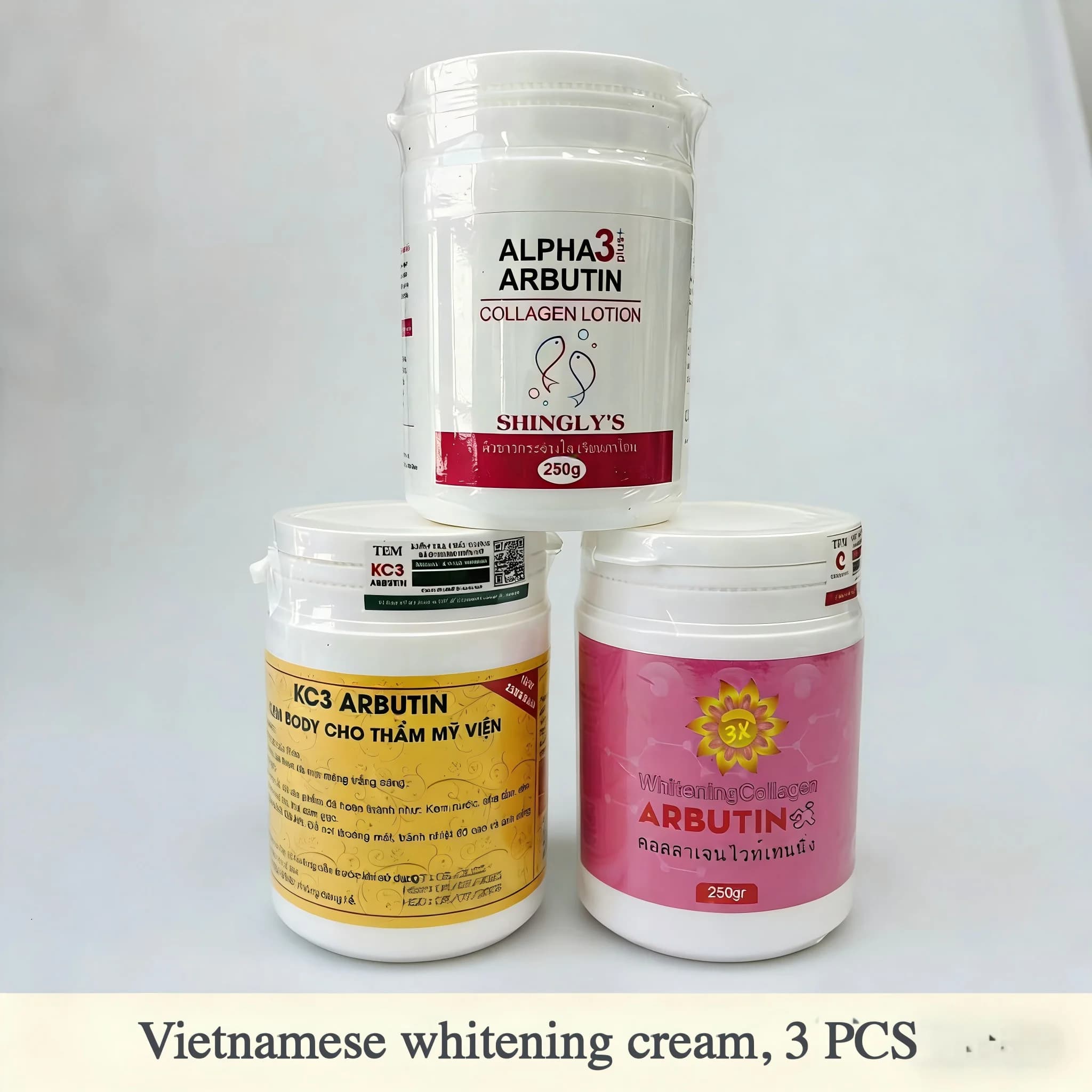 ALPHA 3 Plus Arbutina Thailand Body Lotions Set for Collagen with Moisturizing Whitening for radiant skin with uniform tone