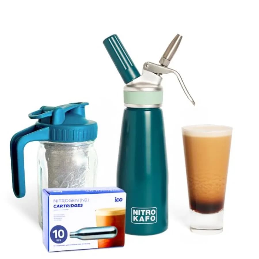 Premium 0.5L Nitro Coffee Maker, Aluminum Nitro Cold Brew Coffee Maker with Nitro Diffuser Nozzle Cold Brew Pitcher for Making