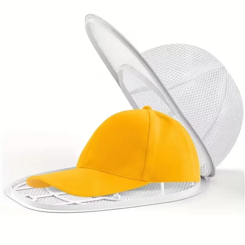 Washing Machine Hat Cleaning Cage with Mesh Bag – Compatible Design for Baseball Cap & Various Hats Protective Rack