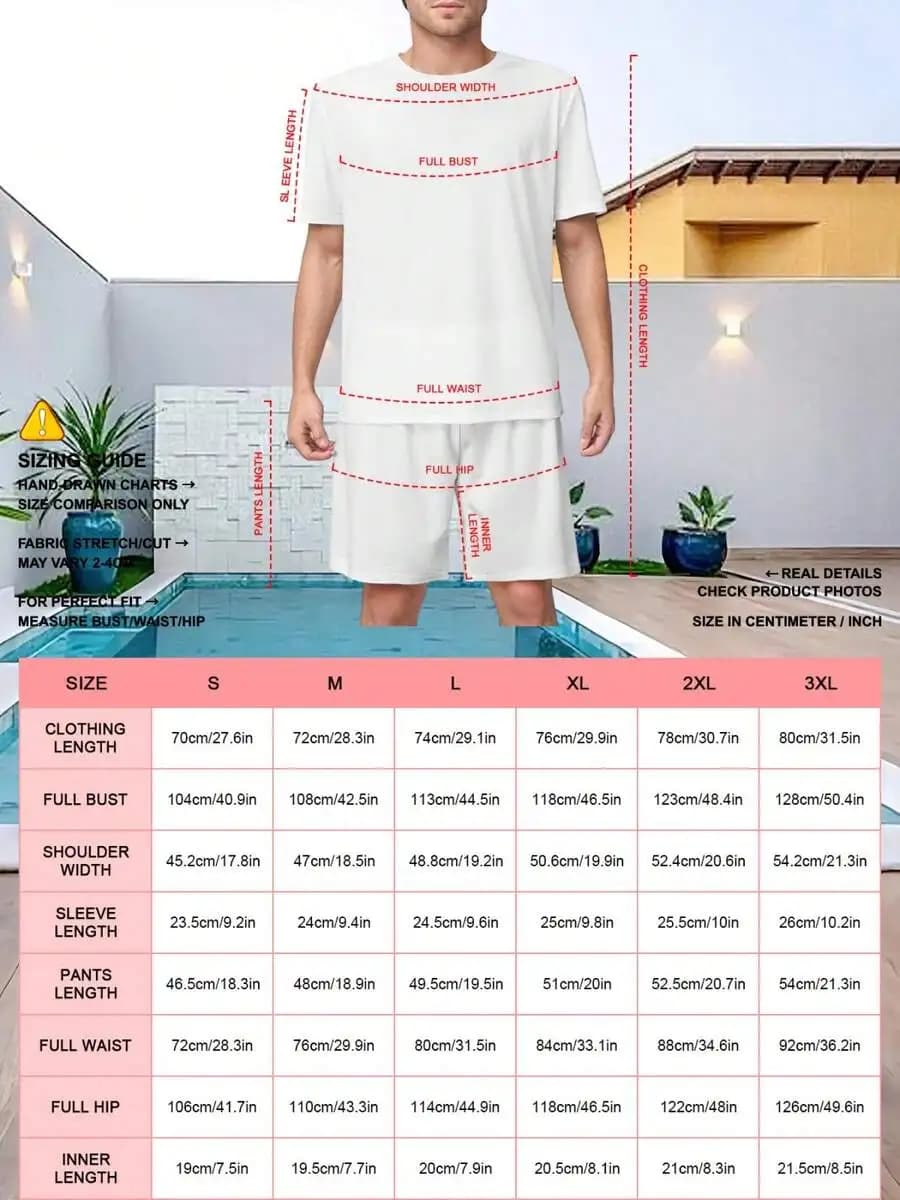 Completo da uomo con t-shirt a maniche corte e pantaloncini, due pezzi, comodo, stile street, casual, abbigliamento sportivo.