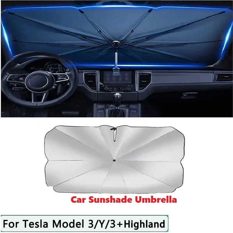 Per Tesla Model 3 + Highland Car parasole ombrello parabrezza anteriore Anti UV Sun parabrezza Protector modello 3/Y 2024 accessori