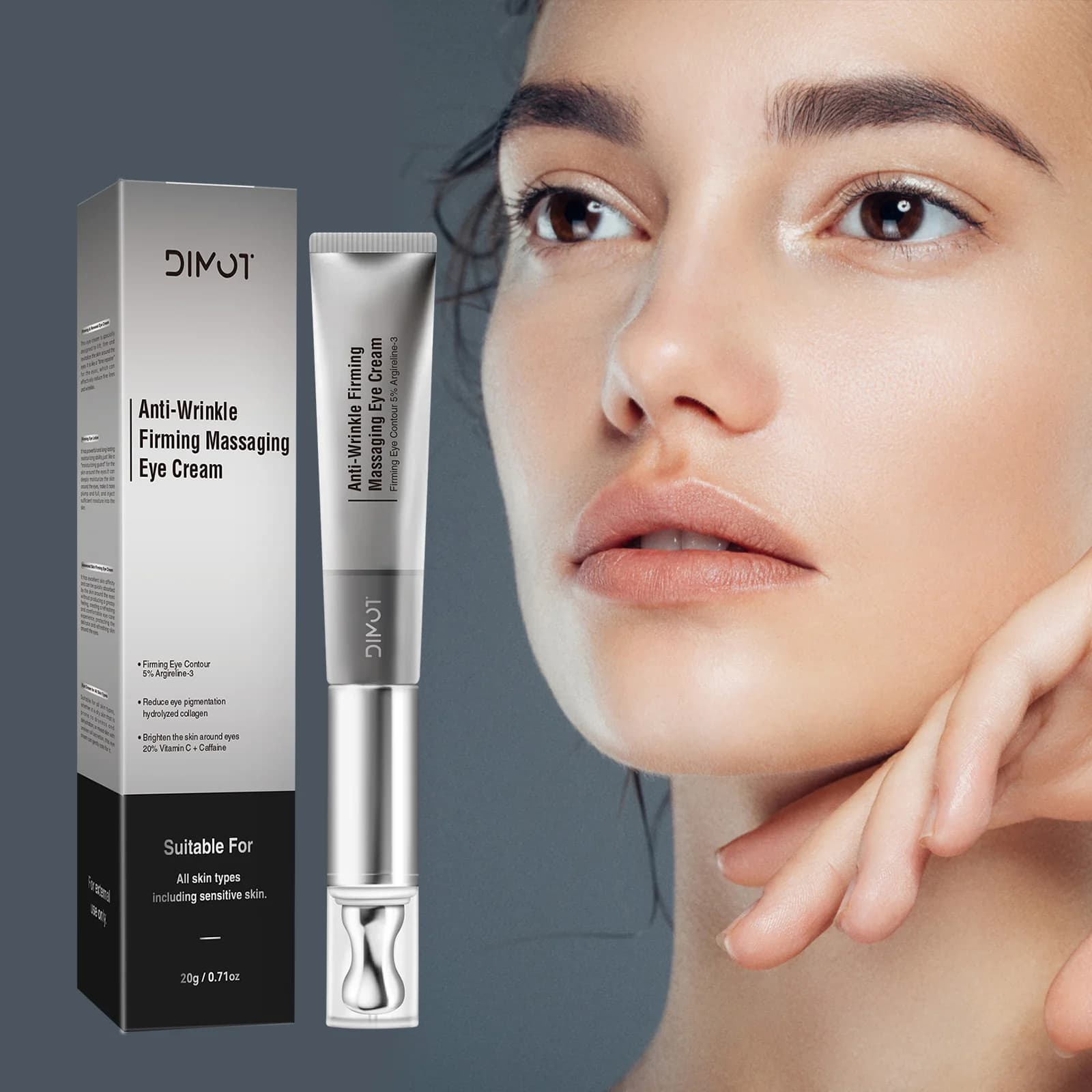 Electric Massage Eye Cream Moisturizing Beauty Eye Skin Care Beauty Hyaluronic Acid Firming Fades Fine Lines Eye Care Gel
