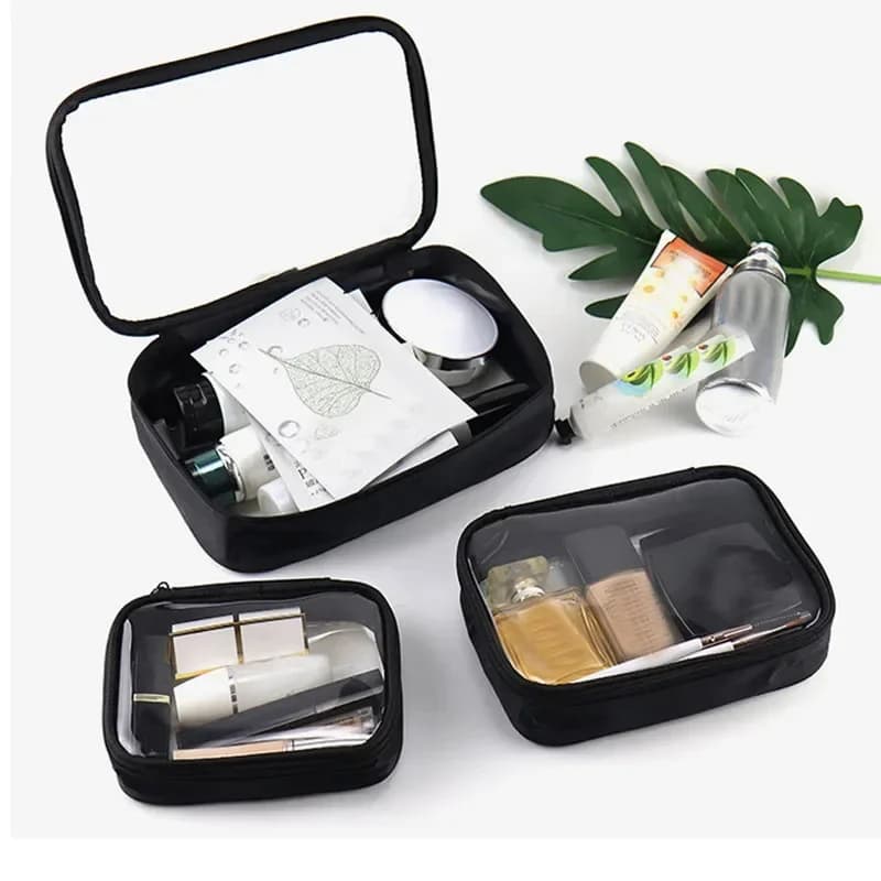 Transparent PVC Cosmetic Bag for Women Waterproof Clear Makeup Bags Beauty Case Make Up Organizer Storage Bath Toiletry Wash Bag
