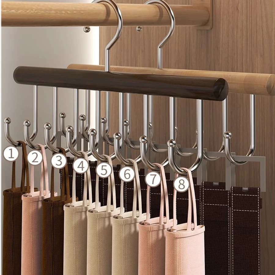 1 pz grucce rotonde in legno biancheria intima multifunzionale gilet portaoggetti dio dormitorio domestico gancio in legno massello stendibiancheria a onde