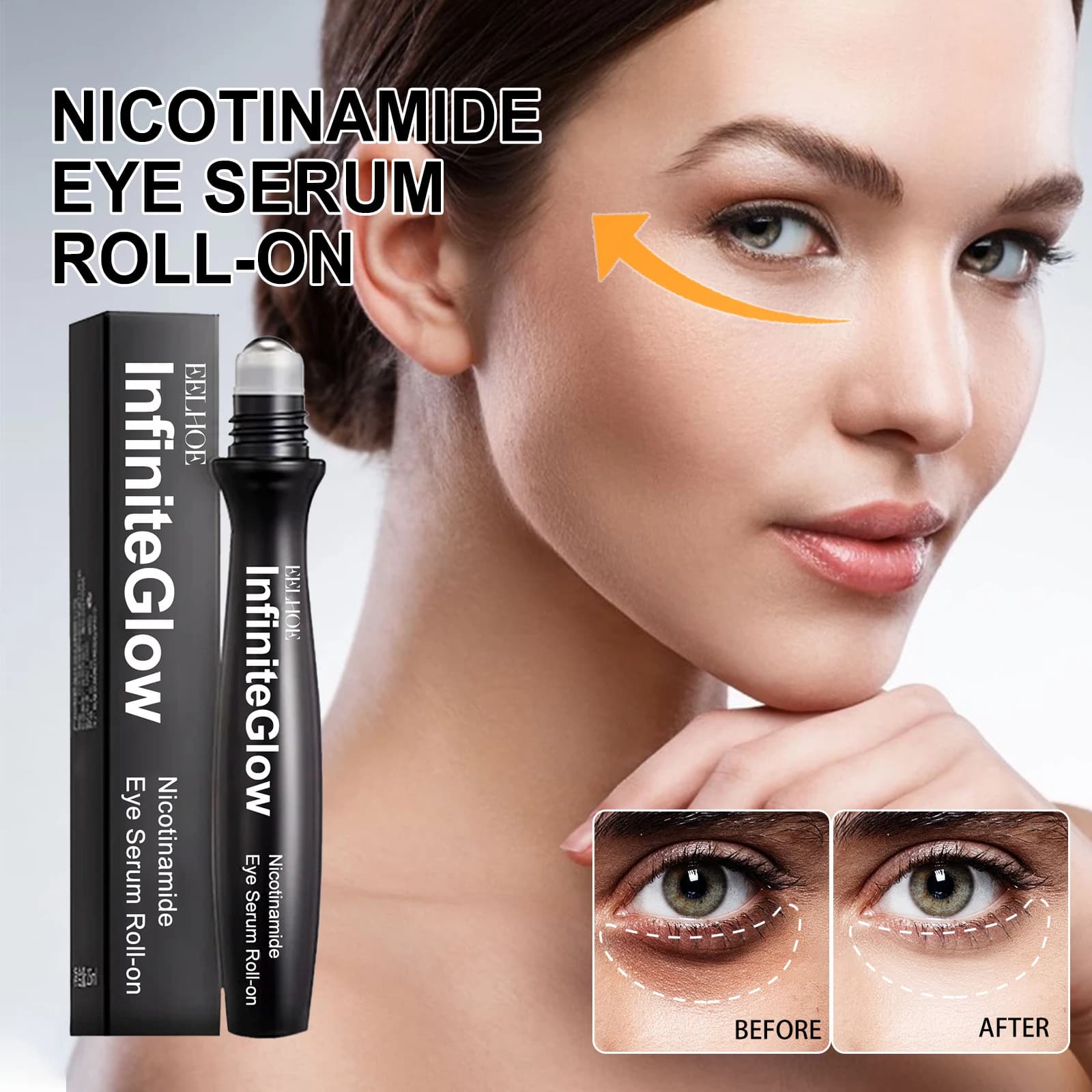 La crema per gli occhi alla niacinamide riduce le occhiaie e le borse per gli occhi L'essenza idratante all'ialuronato di sodio riduce il gonfiore Cura degli occhi