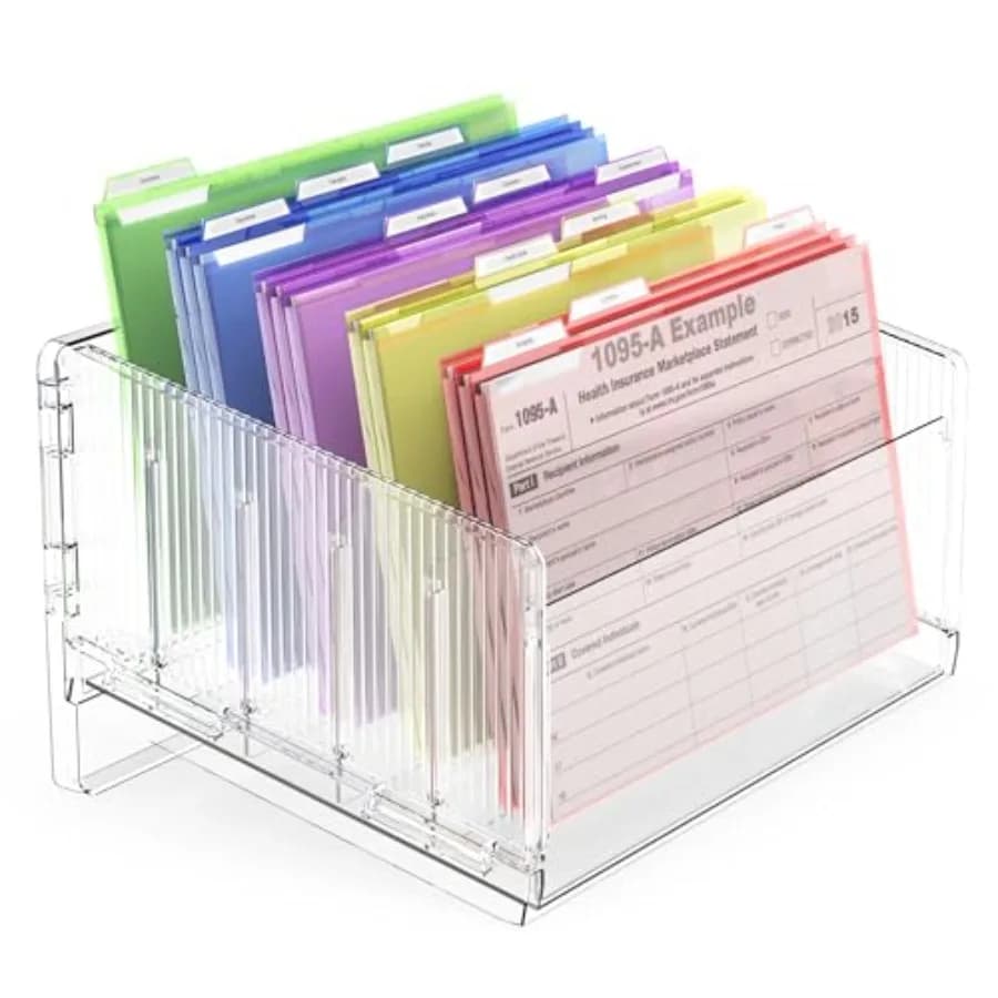 Organizzatore per Documenti a 5 Scomparti, Vassoio Porta Lettere in Acrilico per Scrivania, Porta Lettere per Buste e Elettronica, Confezione da 1