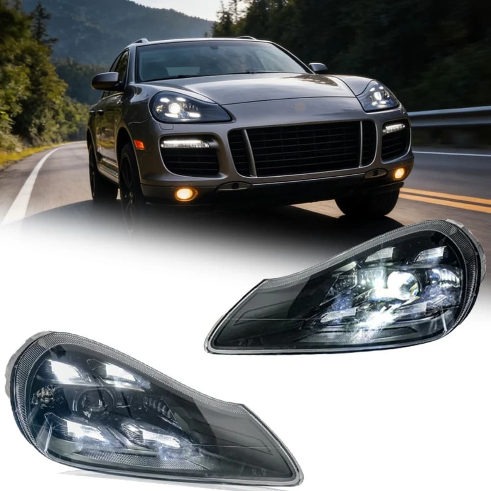 Fari anteriori per Porsche Cayenne 957 2007-2010, fari a LED laser Matrix, luci diurne DRL, accessori auto Plug & Play