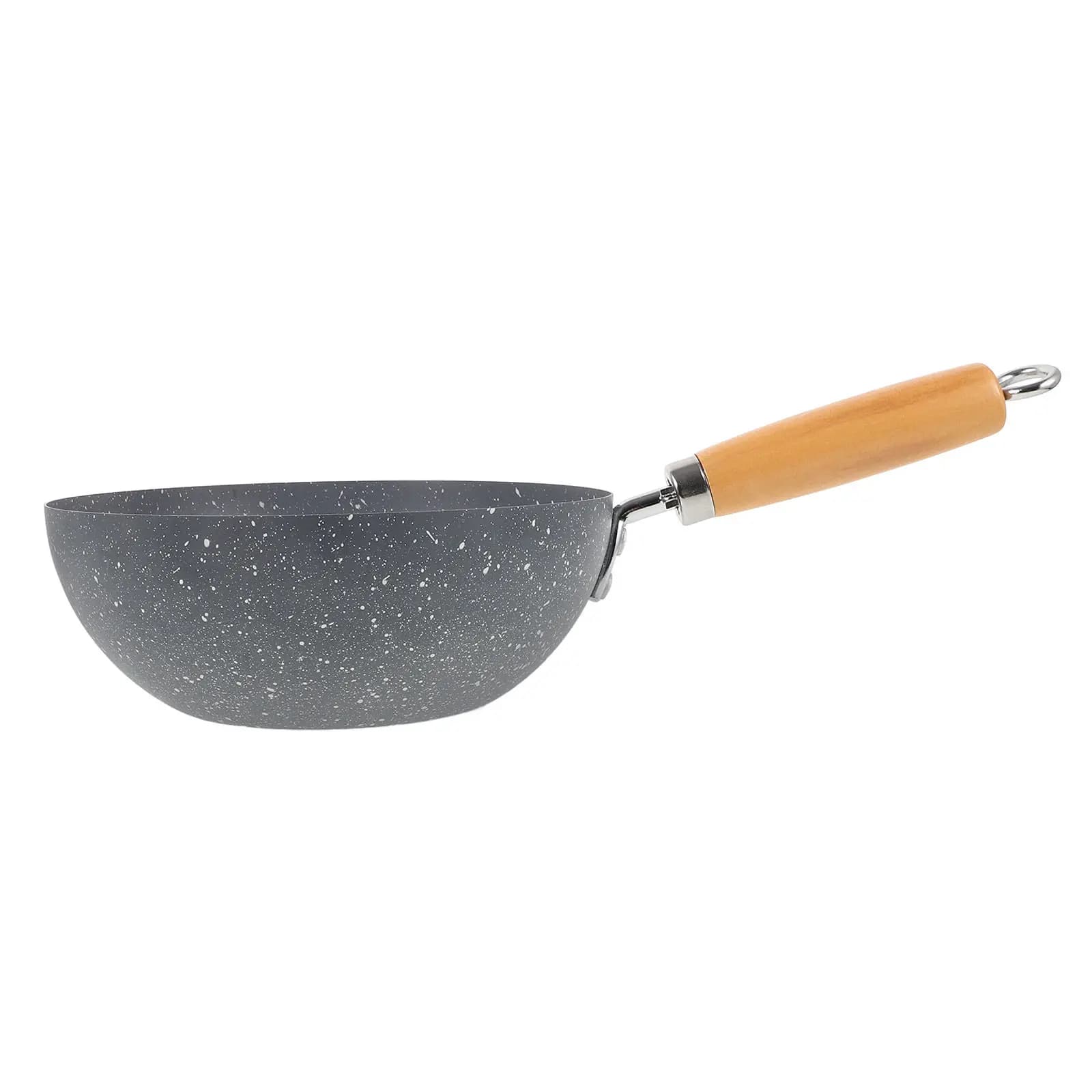 Small Marble Texture Iron Wok Nonstick Small Frying Pan Multifunctional Kitchen Cookware Pan Ideal for Stir Fry