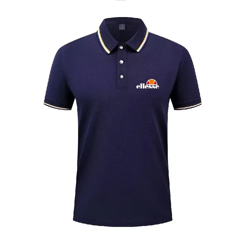 2026 new men's casual solid color short sleeved polo shirt, summer fashionable and comfortable versatile top