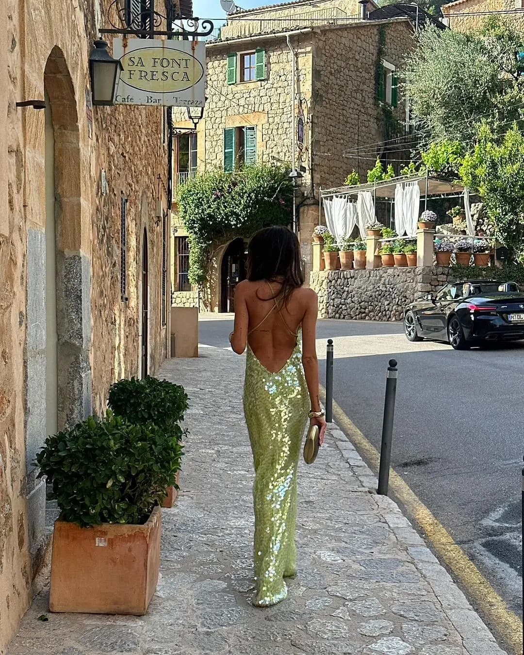 Women Elegant Off Shoulder Square Neck Bodycon Party Gown Summer Chic Lady Evening Robe Green Sexy Backless Sequins Maxi Dress