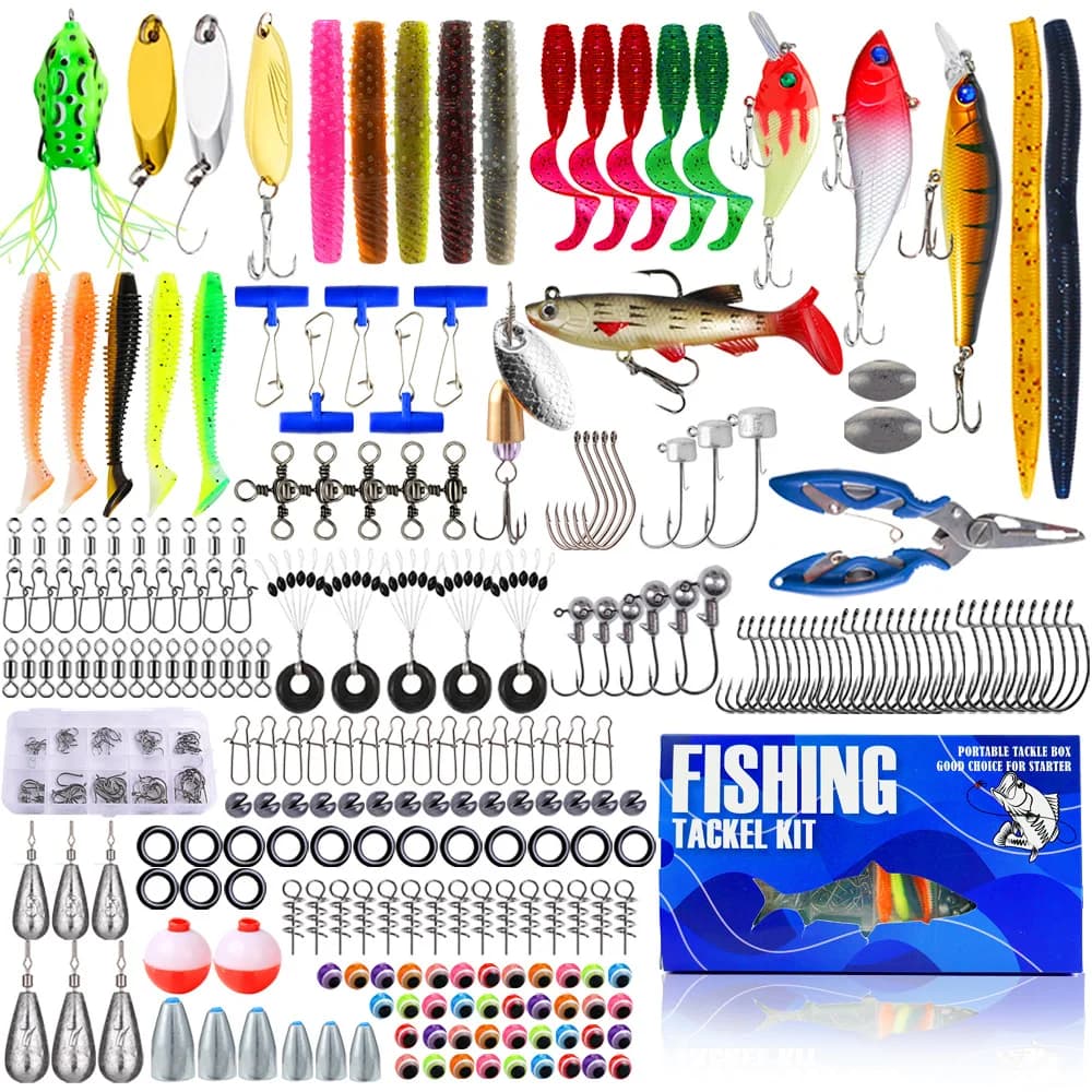 332 Pieces Luya Bait Set Multi-layer Mino Pencil Soft T Bionic Set False Bait Fishing Tackle