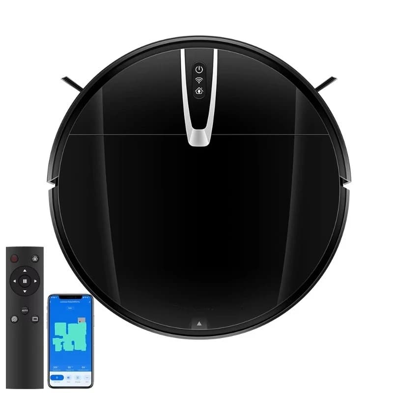 Robot Vacuum Cleaner Wet Mop Combo Intelligent Mapping, WiFi App, Brushless Motor, Ideal for Domestic Animals, Moquette, Flooring
